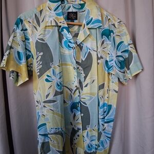 Men's Tropical Floral Button Down Shirt
